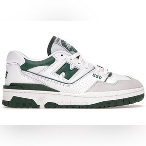 New Balance Women’s 550 White and Dark Green Sneakers